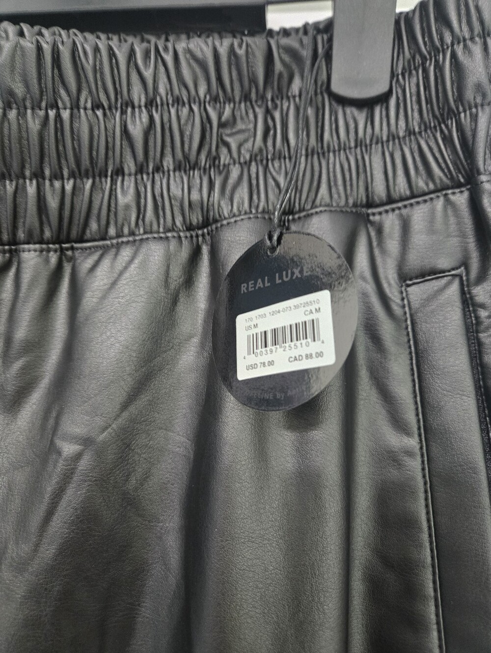 NEW. OFFLINE by Aerie Real Luxe Faux Leather Wide Leg Pants in True Black MEDIUM - Picture 2 of 10